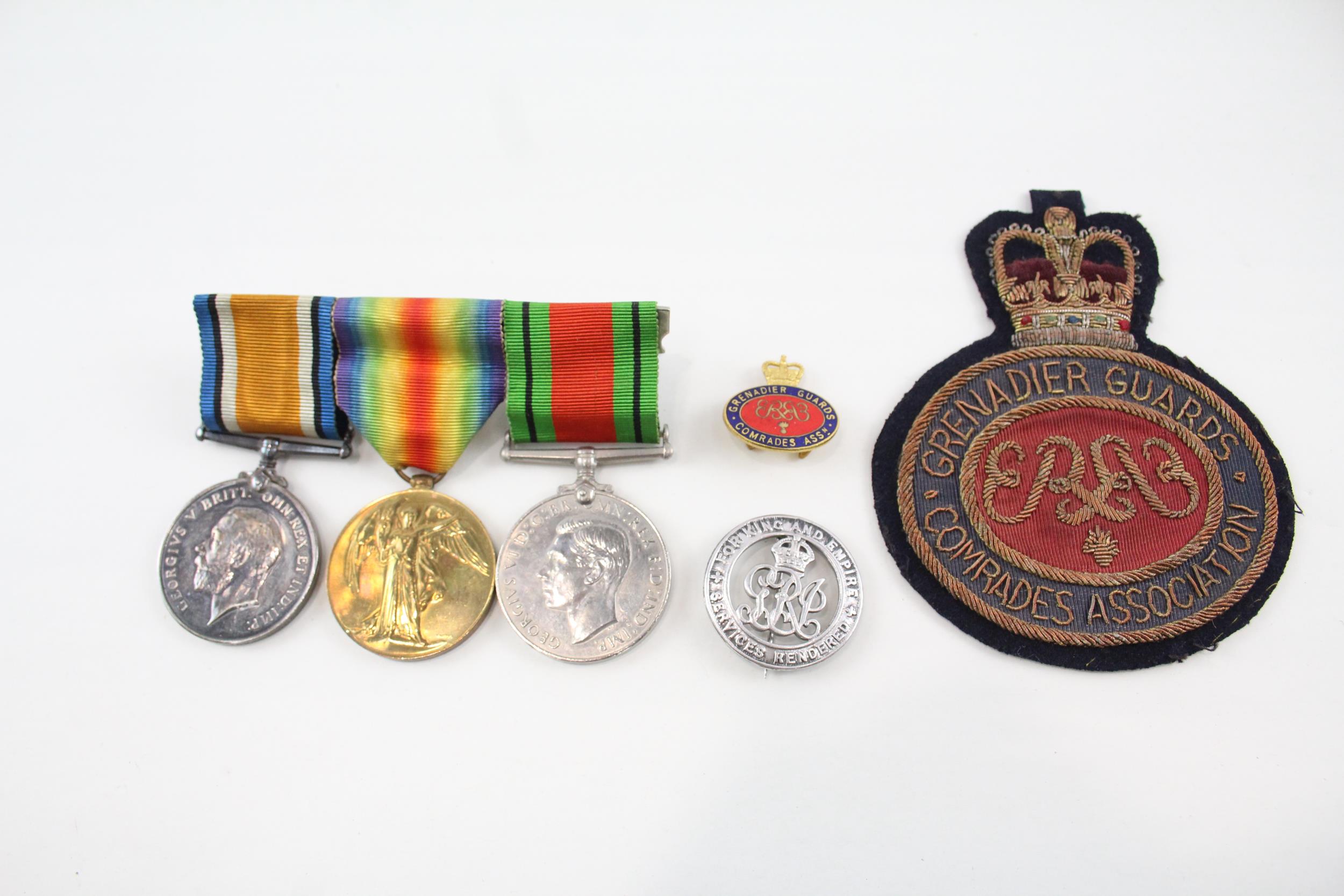 WW1 WW2 Mounted Medal Group, Silver Ware Badge etc. - WW1 - WW2 Mounted Medal Group and Silver War