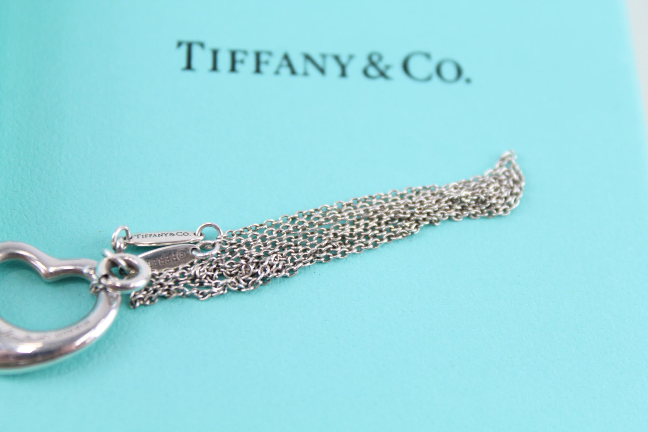 A silver heart pendant necklace by Elsa Peretti for Tiffany and Co (4g) - Image 3 of 5