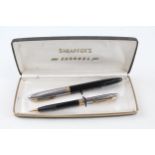 Vintage SHEAFFER Snorkel Black Fountain Pen w/ 14ct Gold Nib, Pencil, Box Etc - w/ 14ct Gold Nib,