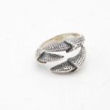 HM Sterling Silver 925 triple claw ring (10.3g) In excellent condition