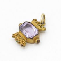 9ct gold antique amethyst charm (1.7g)