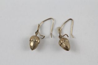 9ct gold vintage acorn drop earrings (1g)