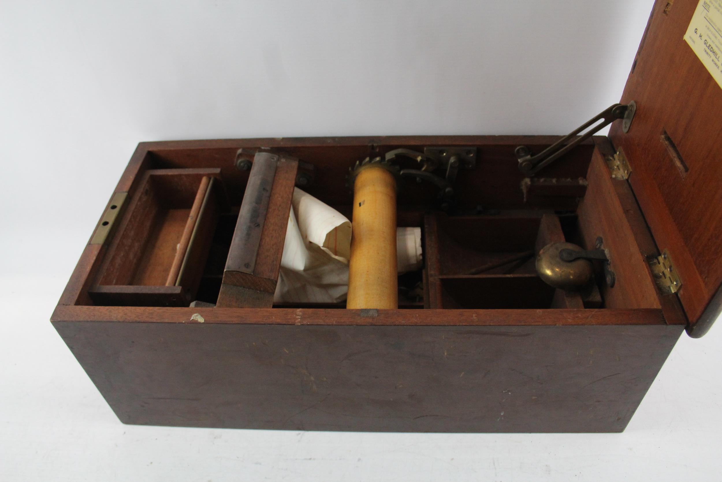 Antique Mahogany Cash Till Box By Gledhill & Sons Ltd. W/ Brass Elements - Approx Dimensions: - Image 2 of 7