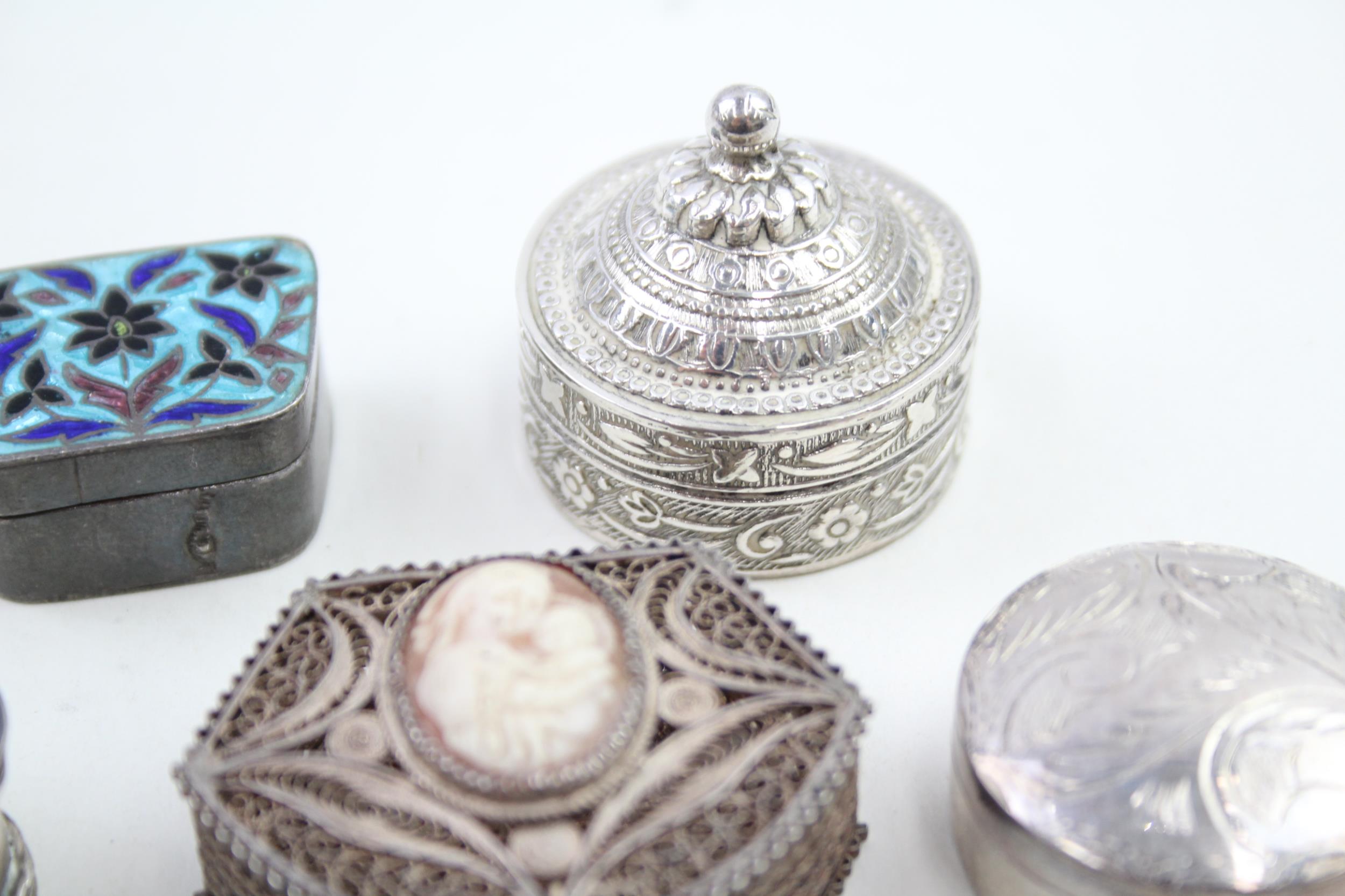 5 x Antique / Vintage .800, .900 & .925 SILVER Pill / Trinket Boxes (95g) - In antique / vintage - Image 4 of 6