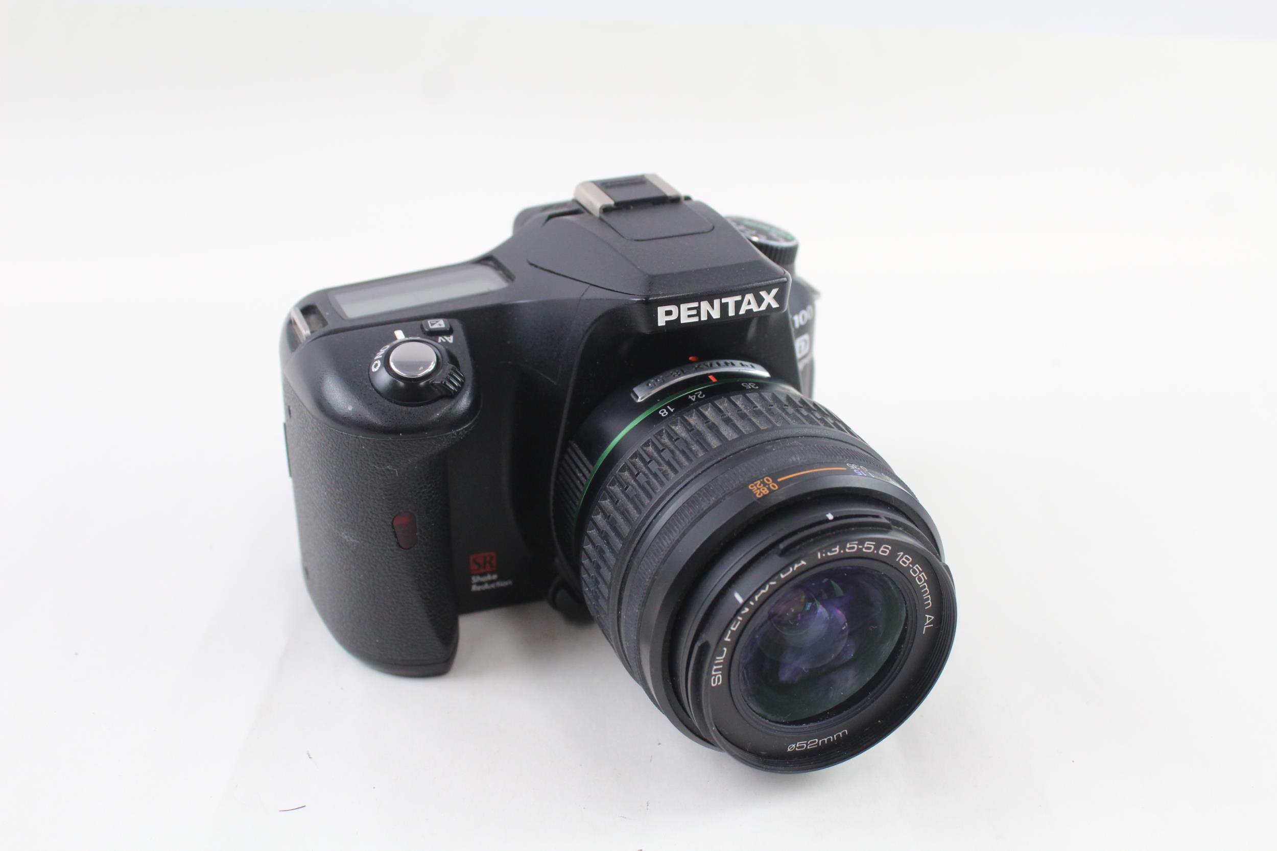 Pentax K100 D Super DSLR Digital Camera Working w/ Pentax 18-55mm F/3.5-5.6 - Pentax K100 D Super