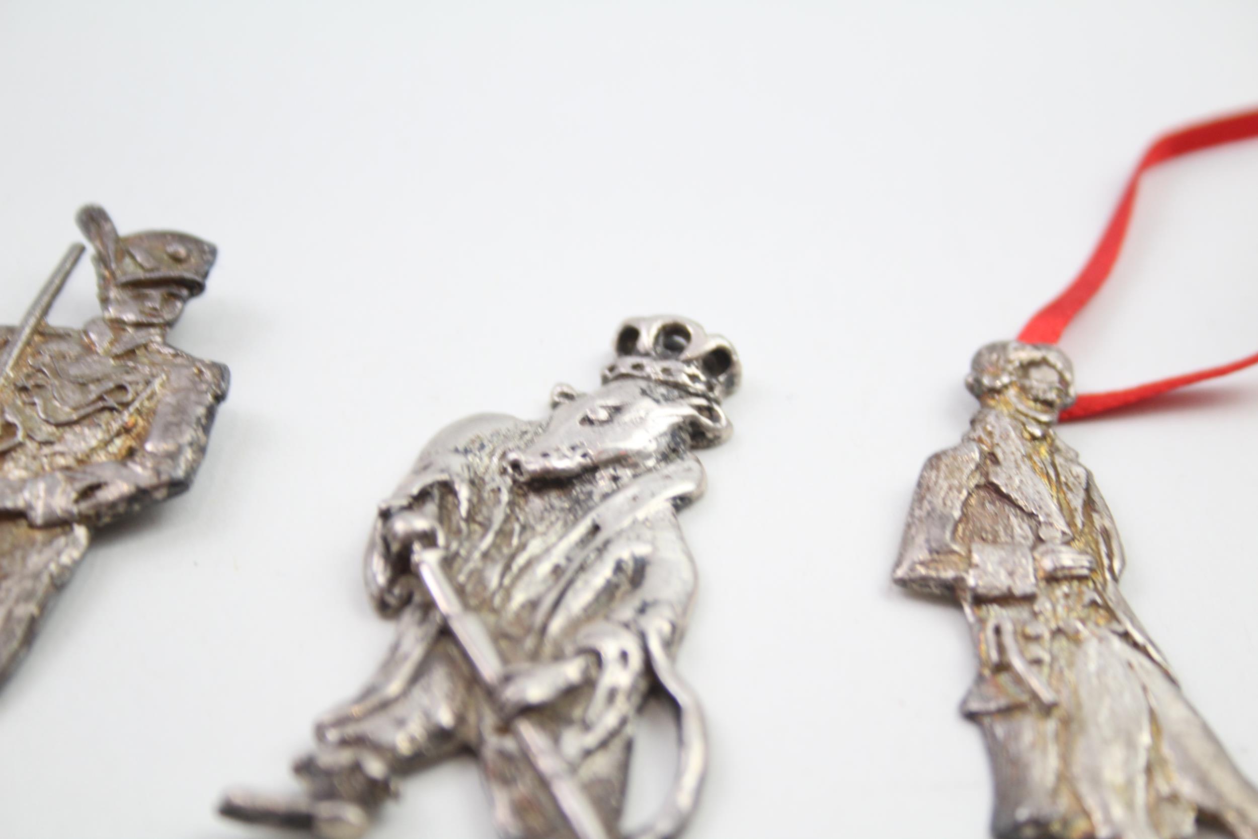 3 x Vintage .925 Sterling Silver Novelty Portrait Ornaments Inc Soldier 35g - Approx Height - 6. - Image 5 of 7