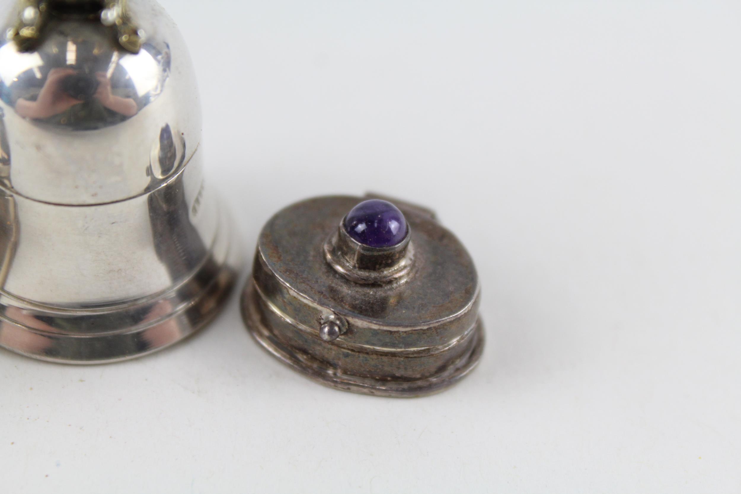 4 x Antique / Vintage Hallmarked .925 Sterling Silver Pill / Trinket Boxes (52g) - In antique / - Image 2 of 5