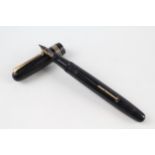 Vintage MABIE TODD Swan Self Filler Black Fountain Pen w/ 14ct Gold Nib WRITING - Dip Tested &