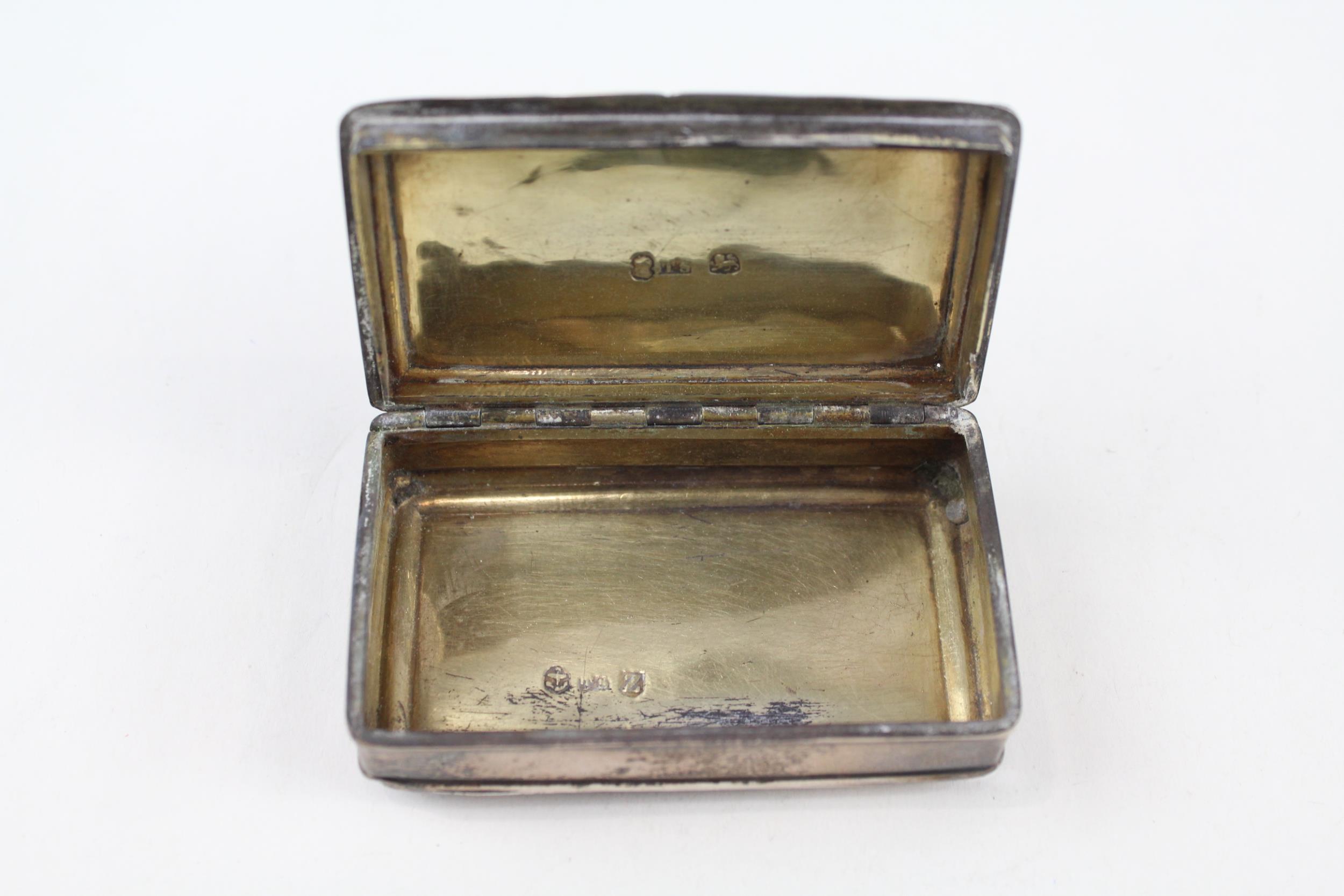 Antique George IV Hallmarked 1823 Birmingham Sterling Silver Snuff Box (64g) - w/ Personal Engraving - Image 3 of 5