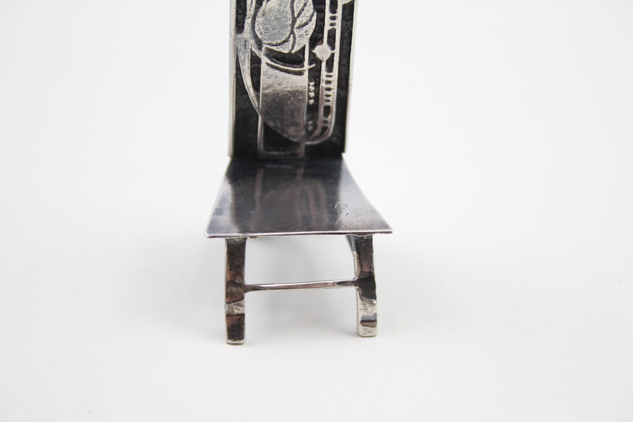 Vintage .950 Silver Art Nouveau Style Miniature Chair (43g) - XRF TESTED FOR PURITY Height - 9cm - Image 4 of 7