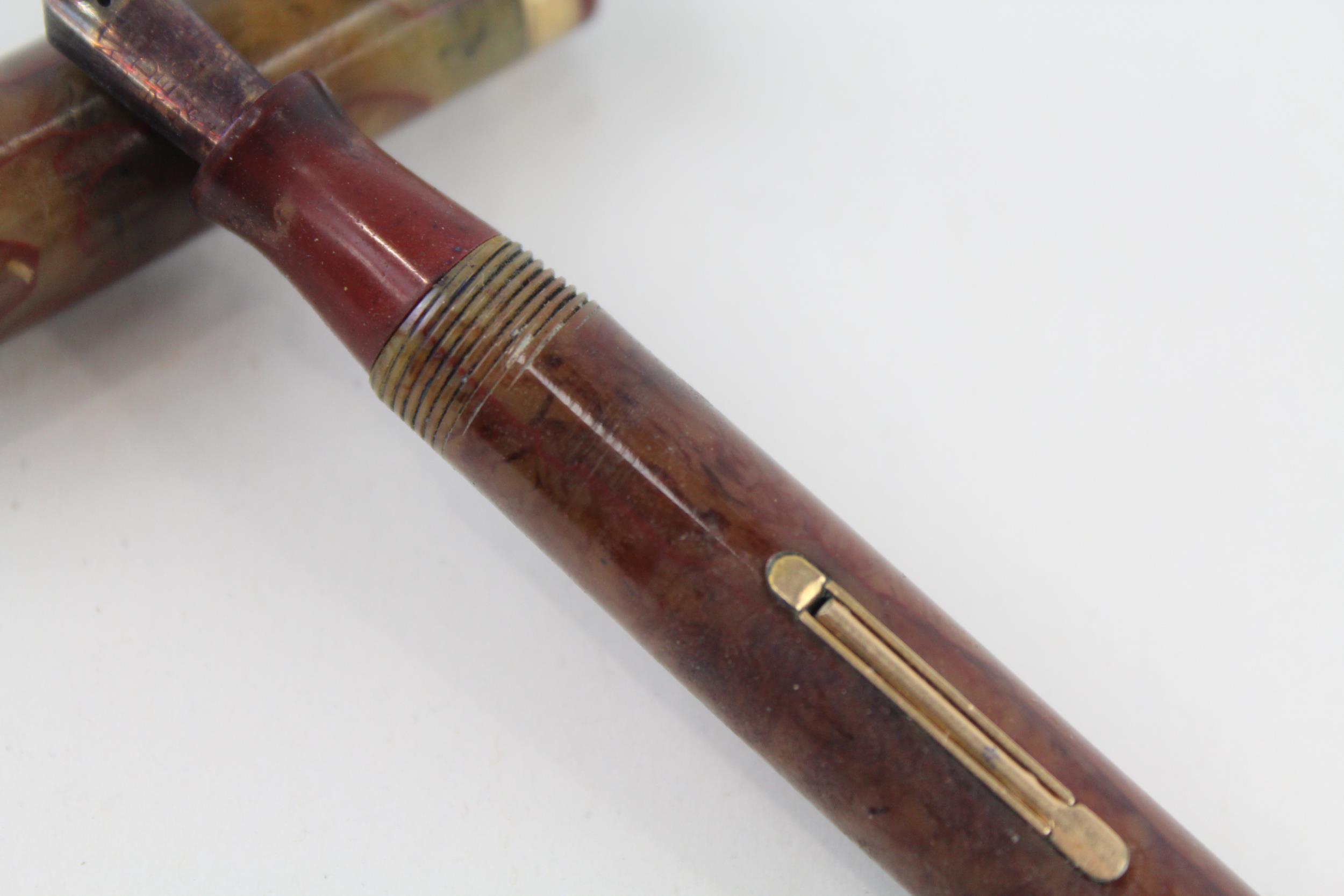 Vintage WATERMAN Ideal Brown Lacquer Fountain Pen w/ 14ct Gold Nib WRITING - Dip Tested & WRITING In - Image 4 of 5