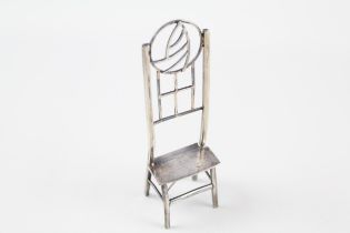 Vintage .925 Sterling Silver Art Nouveau Style Miniature Chair (30g) - XRF TESTED FOR PURITY