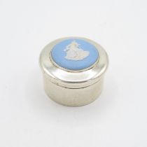 Antique Edwardian 1903 Chester Sterling Silver Pill Box w/ Wedgwood Detail (25g) - Maker - Cohen &