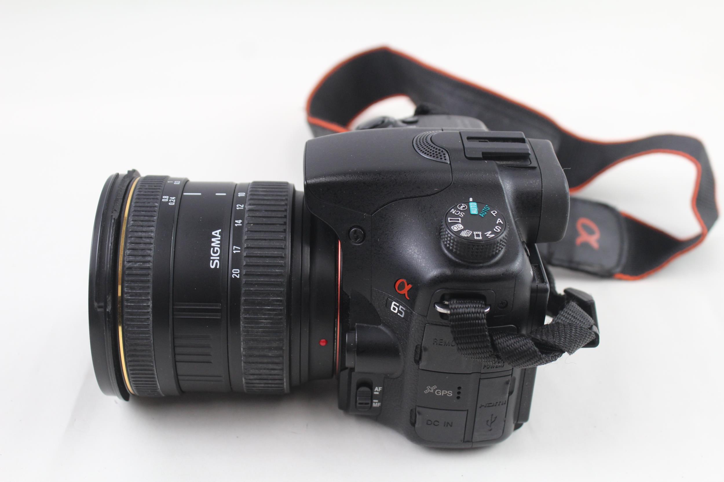 Sony A65 DSLR Digital Camera Working w/ Sigma 10-20mm F/4-5.6 DC - Sony A65 DSLR Digital Camera w/ - Image 4 of 6