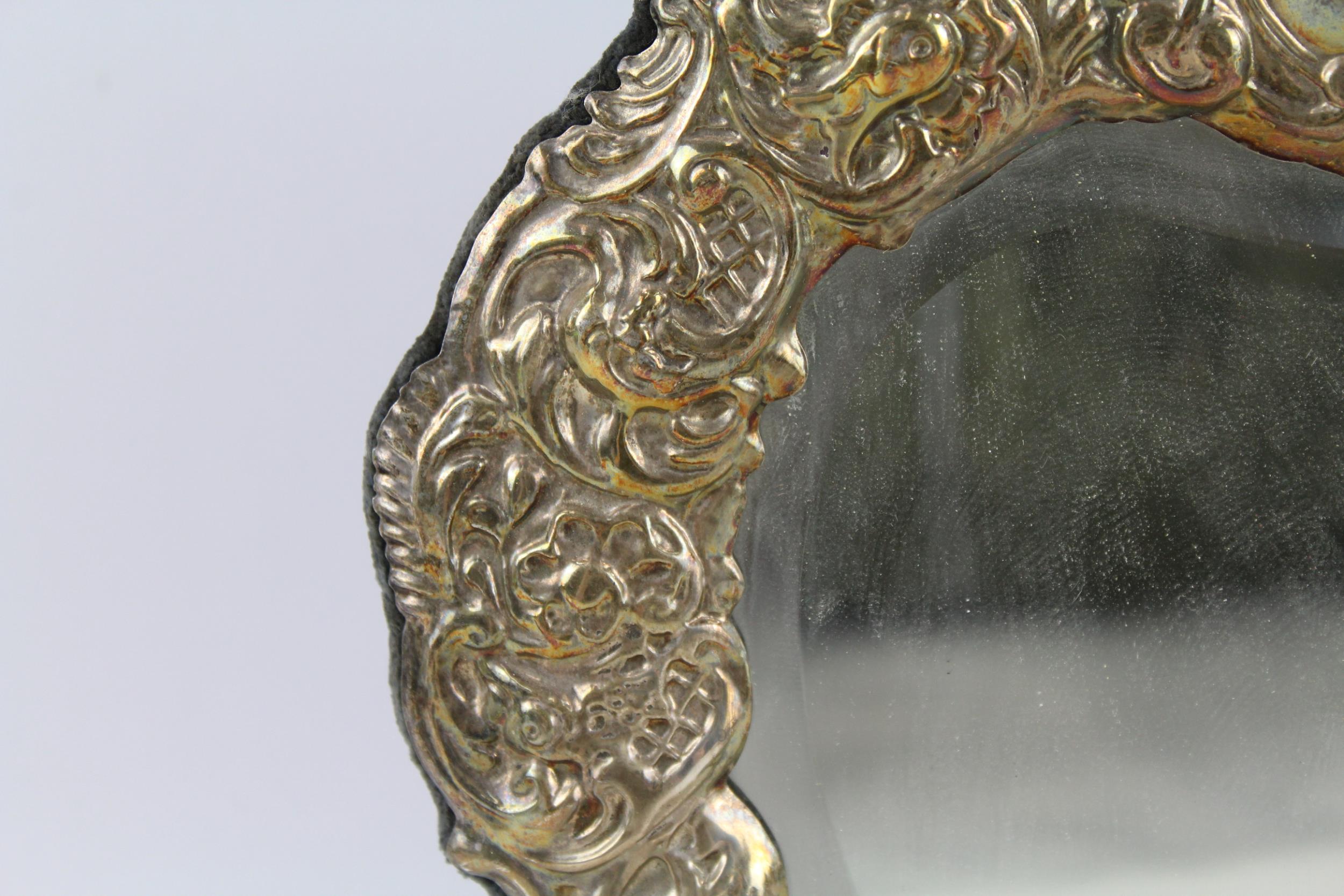 Vintage Hallmarked 1996 Sheffield Sterling Silver Cherub Detailed Mirror (692g) - Maker - Ari D - Image 3 of 7
