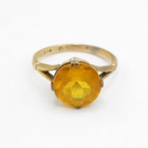 9ct gold antique citrine paste single stone ring (2.5g) Size N