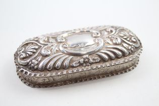 Victorian 1898 Chester Sterling Silver Oval Trinket / Jewellery Box (68g) - Maker - Colen Hewer