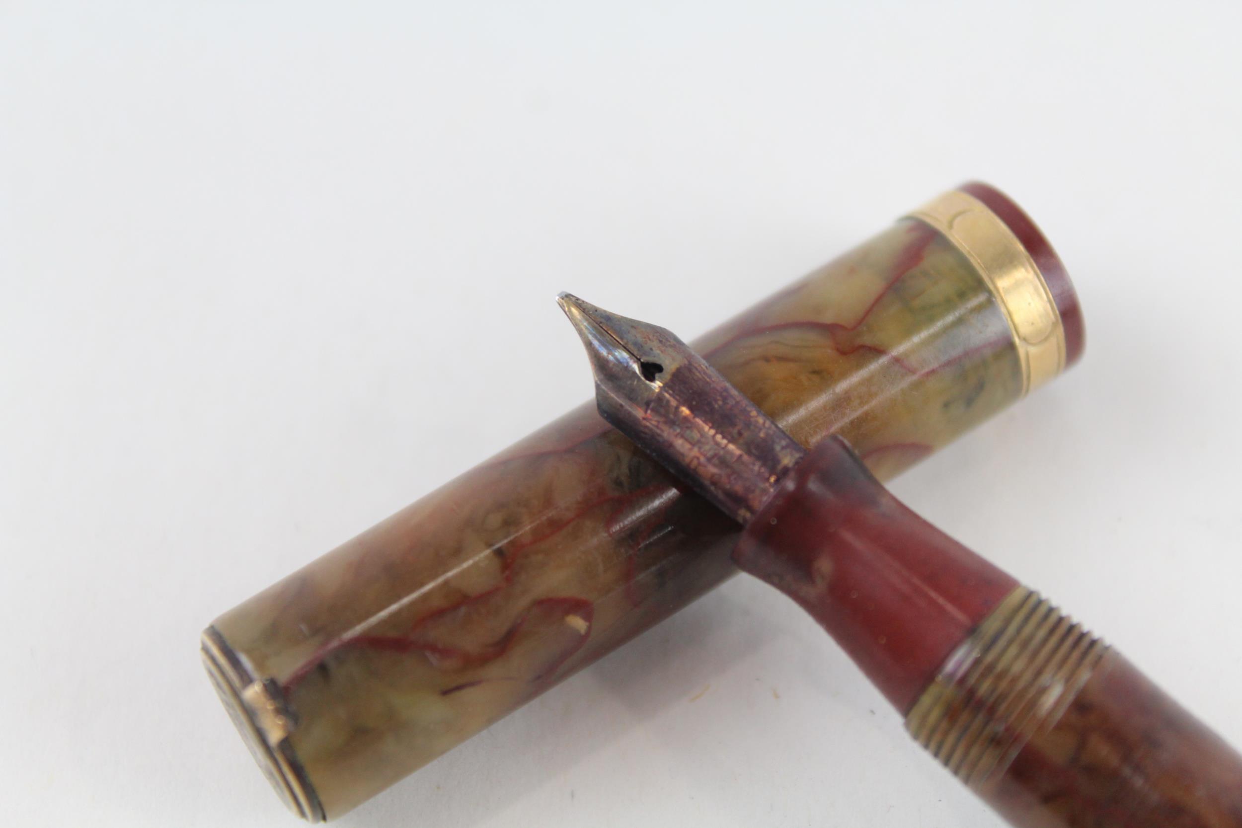 Vintage WATERMAN Ideal Brown Lacquer Fountain Pen w/ 14ct Gold Nib WRITING - Dip Tested & WRITING In - Image 2 of 5