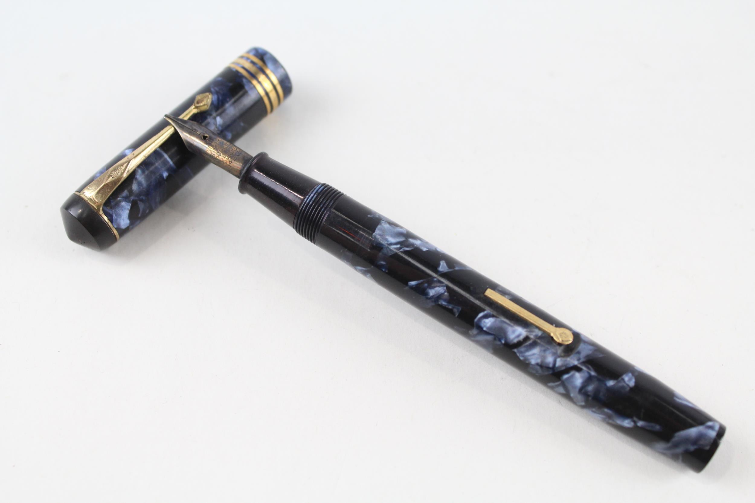 Vintage CONWAY STEWART No.55 Navy Cased Fountain Pen w/ 14ct Gold Nib WRITING - Dip Tested & WRITING