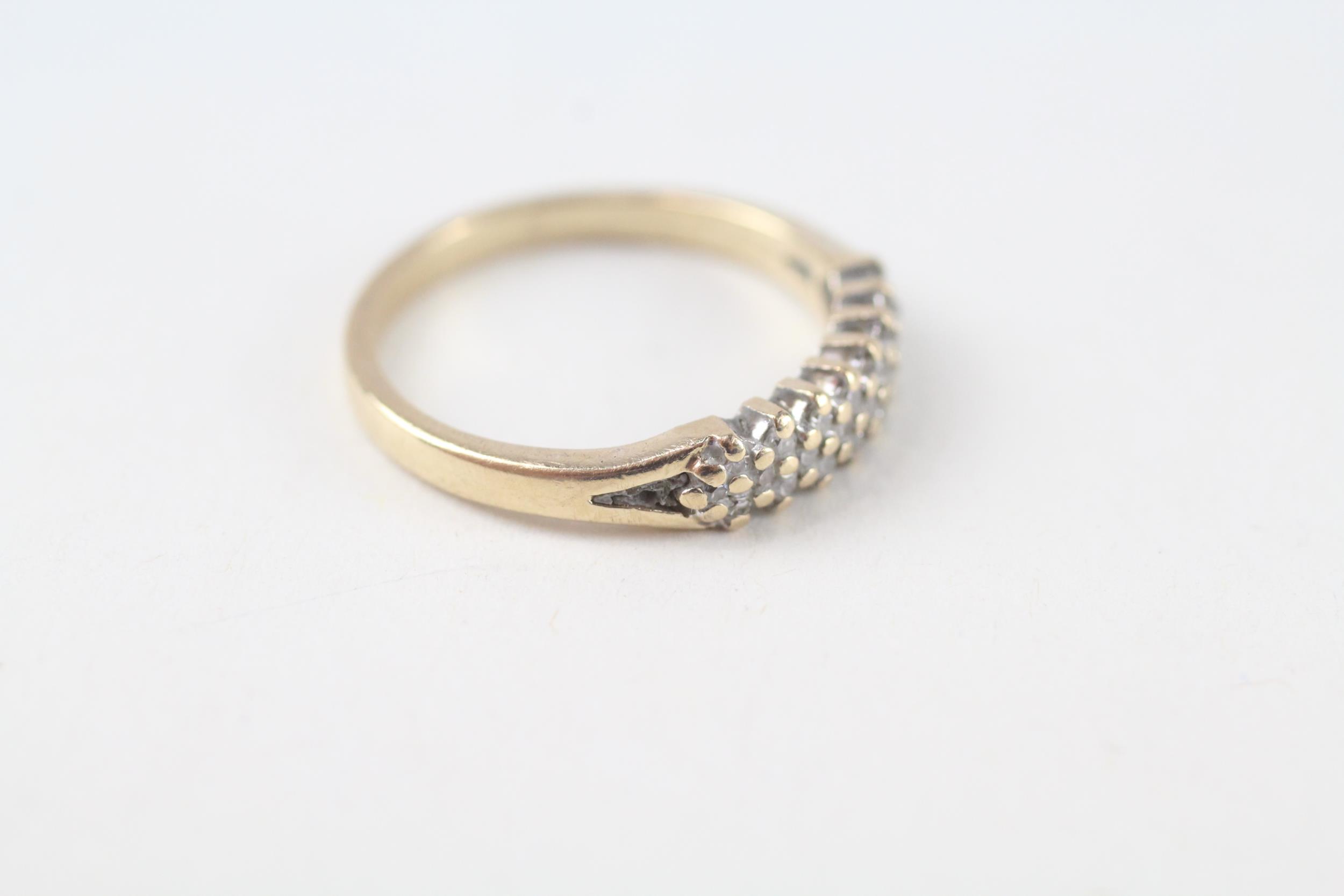 9ct gold vintage diamond set band ring (1.8g) Size L - Image 2 of 4