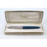 Vintage PARKER 51 Teal Fountain Pen w/ 14ct Gold Nib WRITING Original Box - Dip Tested & WRITING