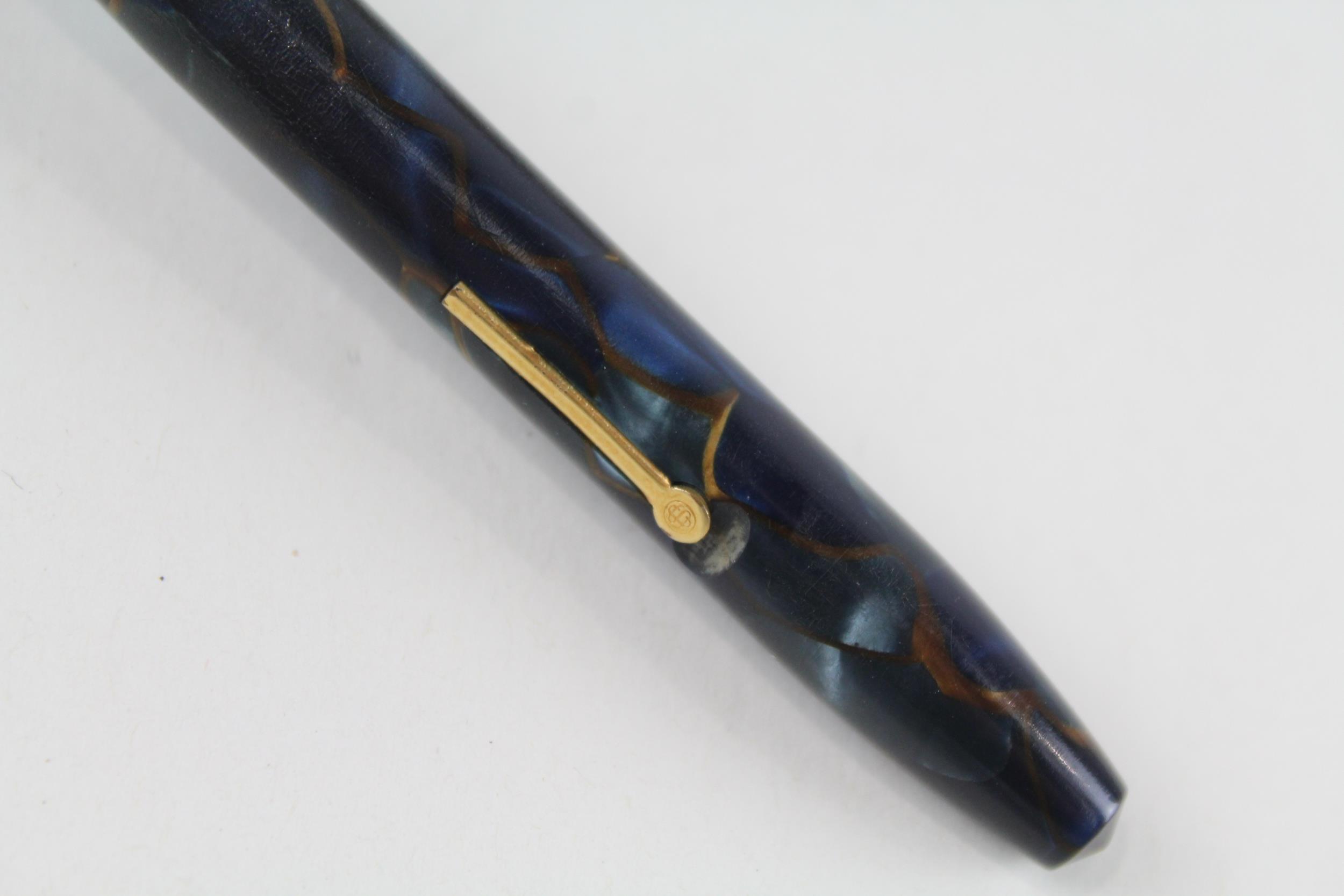 Vintage CONWAY STEWART No.12 Navy Fountain Pen w/ 14ct Gold Nib WRITING Boxed - Dip Tested & WRITING - Image 4 of 4