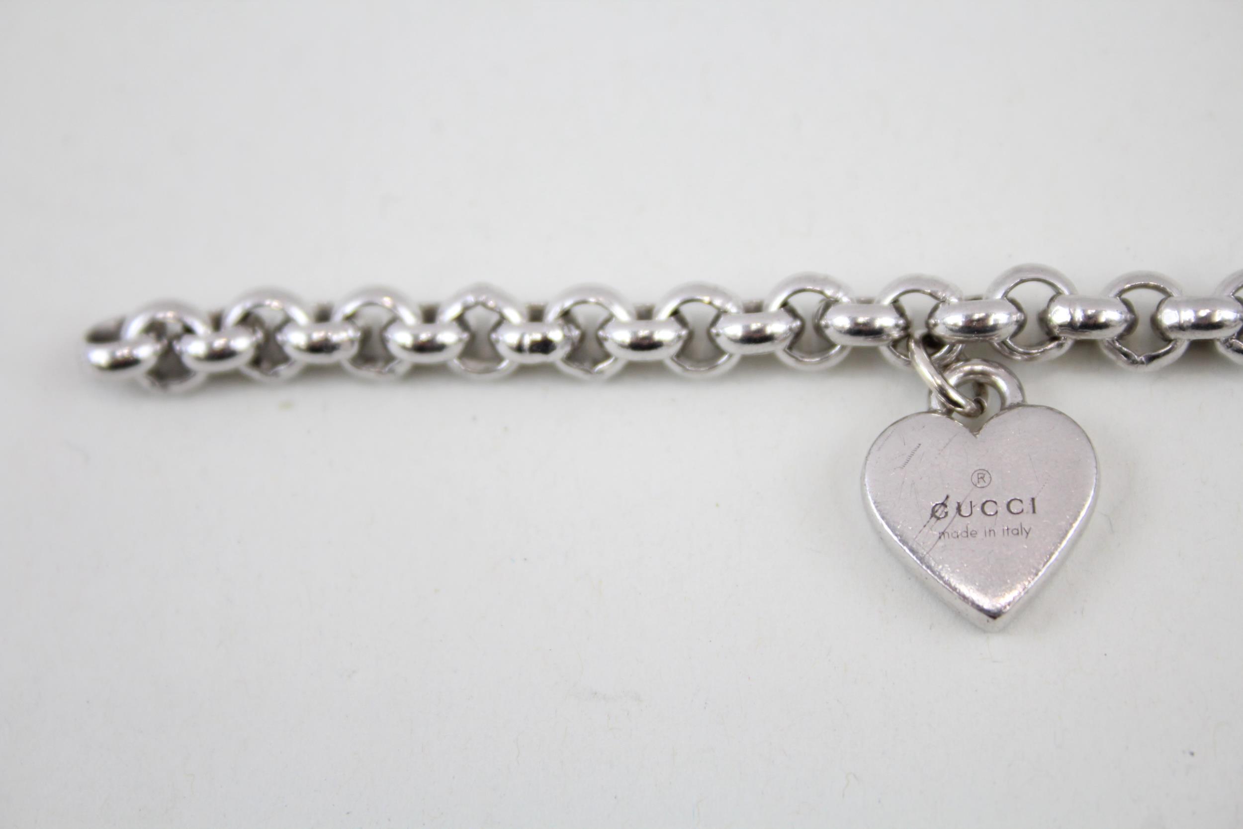 Silver charm bracelet by designer Gucci with box (30g) - Image 2 of 6