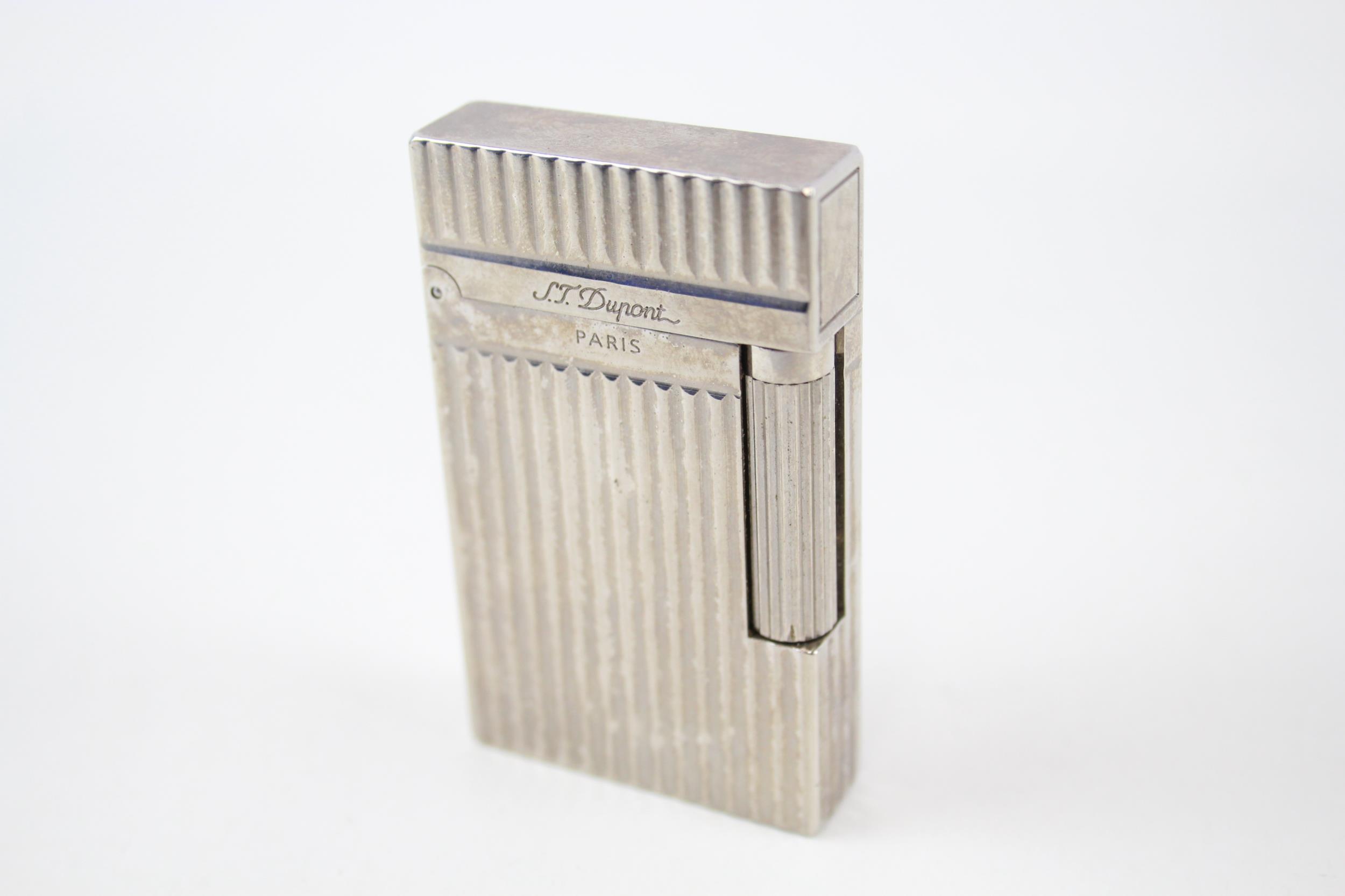 S.T DUPONT Paris Silver Plated Cigarette Lighter - 4FKI2JB (136g) - UNTESTED In previously owned