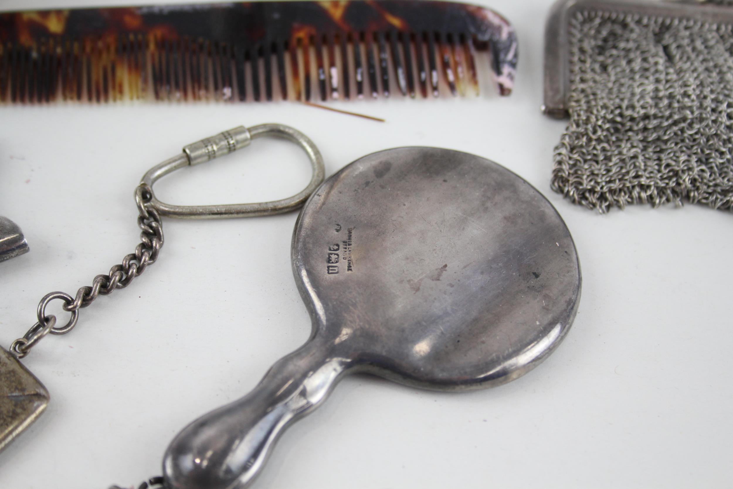 6 x Antique / Vintage Hallmarked .925 STERLING SILVER Vanity (194g) - Inc Chainmail Coin Purse, - Image 5 of 8