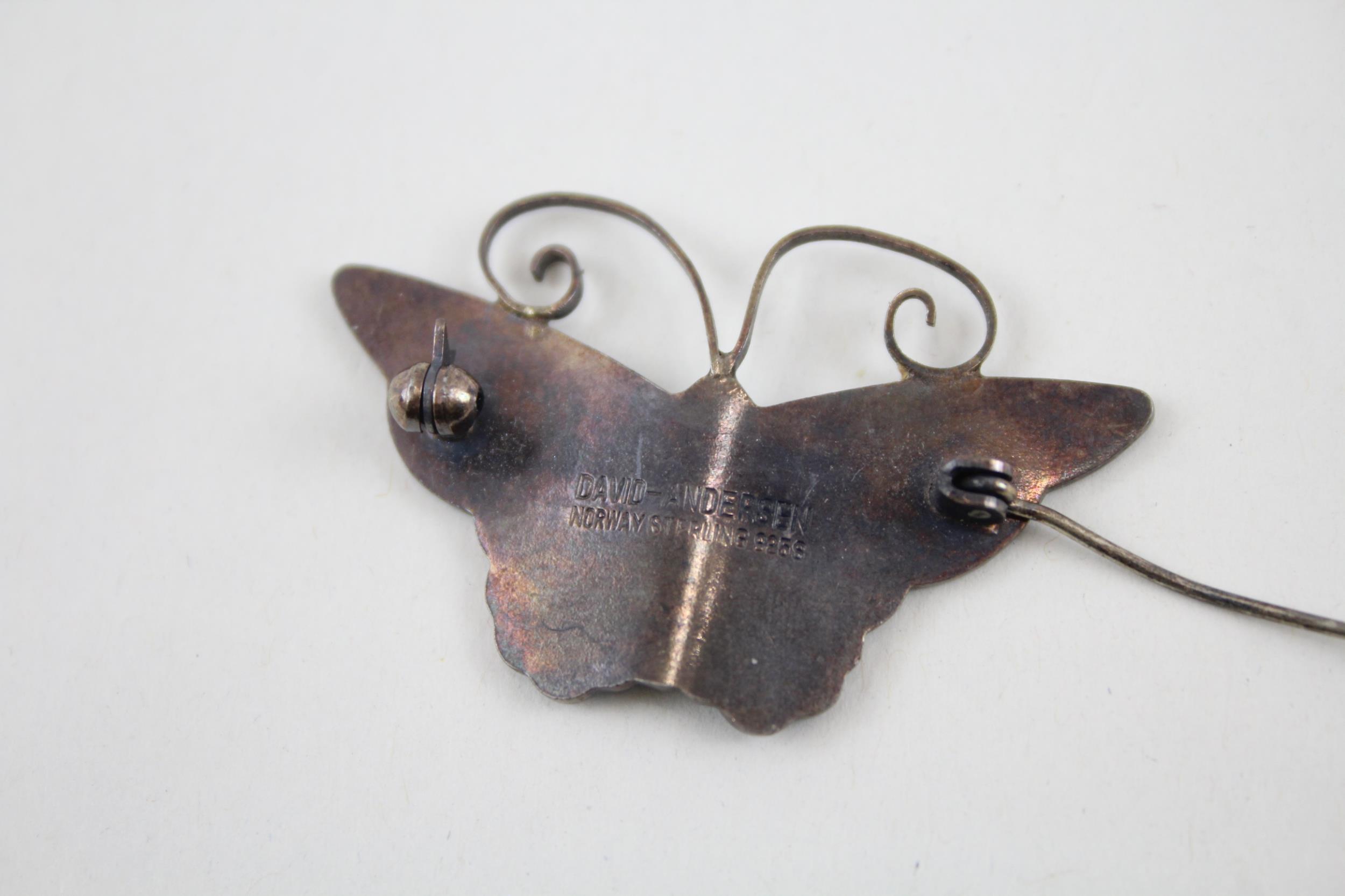 Silver enamel butterfly brooch by David Anderson (7g) - Image 5 of 5
