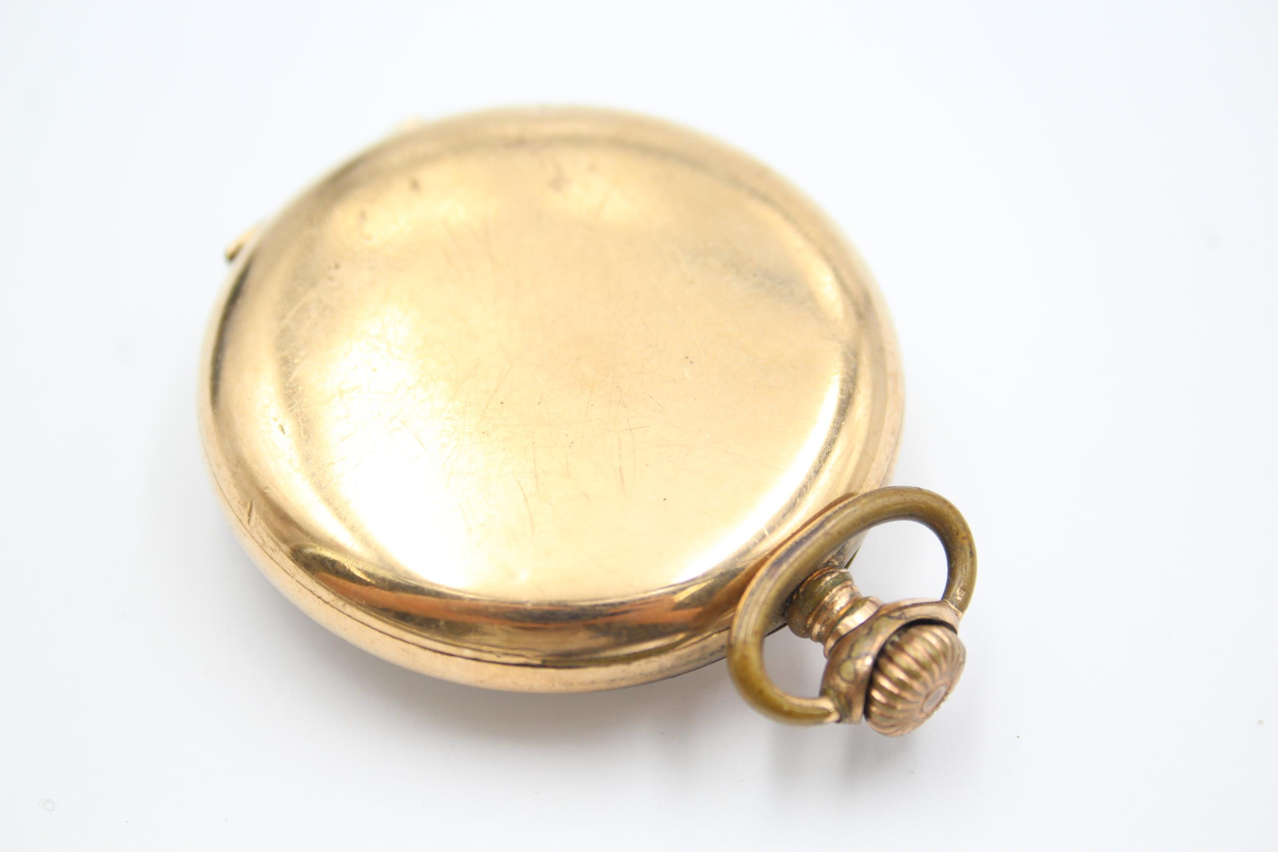 Gents Rolled Gold Open Face Pocket Watch Hand-wind WORKING - Gents Rolled Gold Open Face Pocket - Image 4 of 6