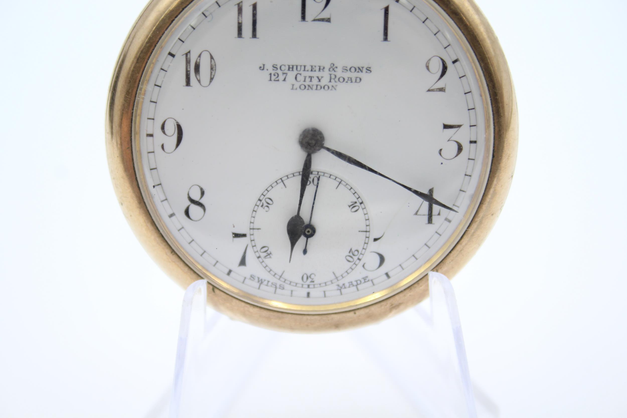 Gents Rolled Gold Open Face Pocket Watch Hand-wind WORKING - Gents Rolled Gold Open Face Pocket - Image 3 of 6