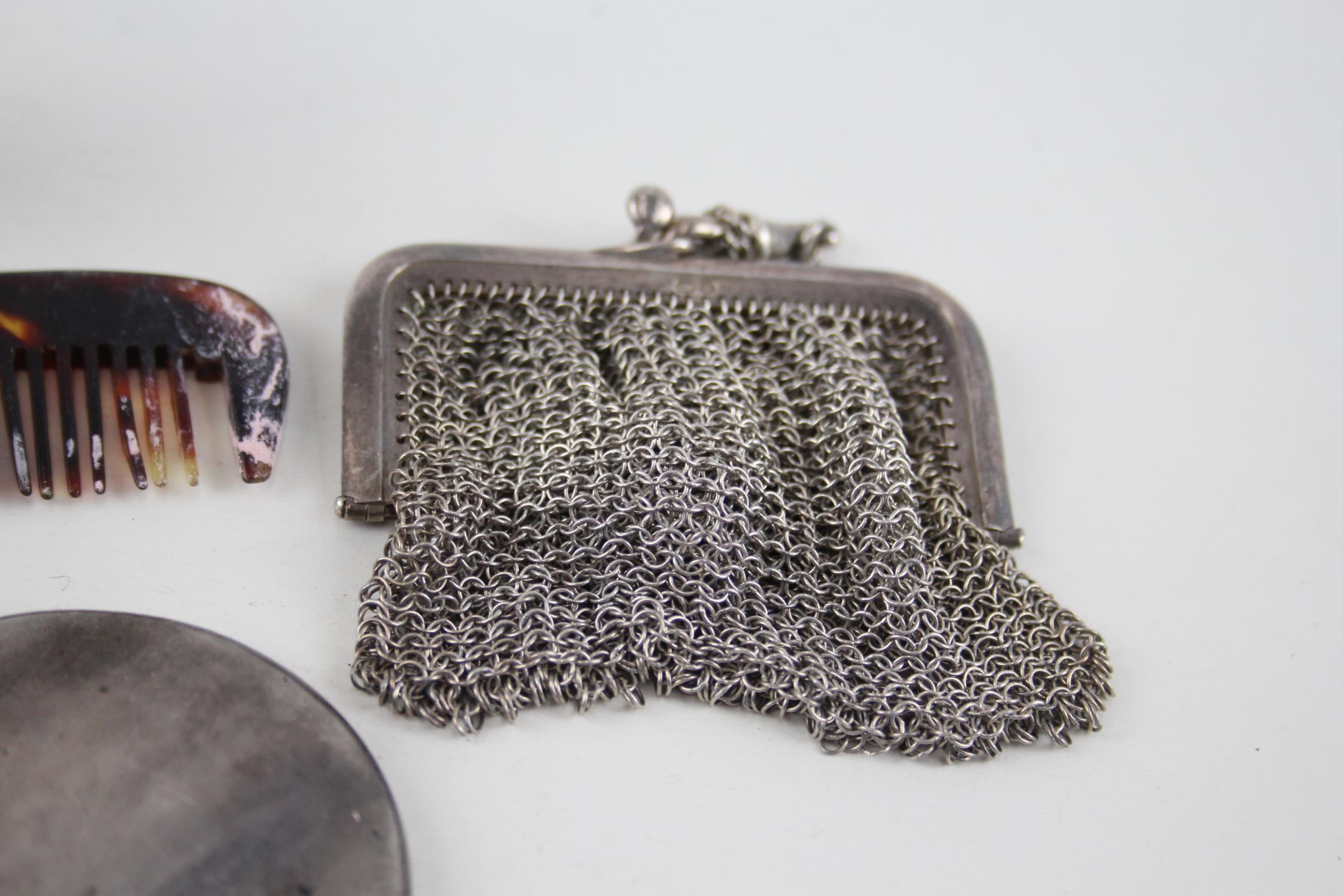 6 x Antique / Vintage Hallmarked .925 STERLING SILVER Vanity (194g) - Inc Chainmail Coin Purse, - Image 3 of 8