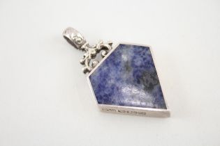 Silver double sided gemstone pendant by David Scott Walker (14g)