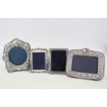 4 x Vintage Hallmarked .925 Sterling Silver Photograph Frames (500g) - In vintage condition Signs of