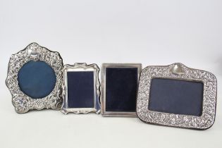4 x Vintage Hallmarked .925 Sterling Silver Photograph Frames (500g) - In vintage condition Signs of