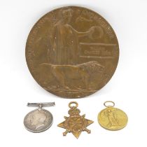 WWI 1914-15 star trio and Death Plaque named William Charles Beck T510 27848 Pte WC Beck Lancs.