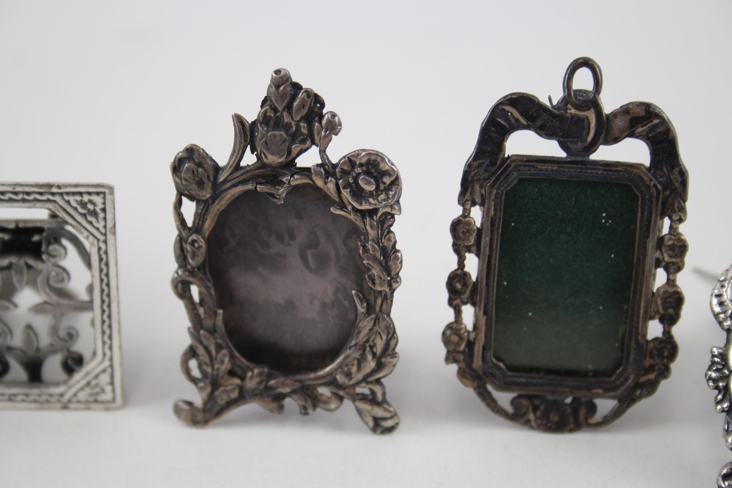 5 x Vintage HM .925 Sterling Silver Miniature / Small Photograph Frames (63g) - In vintage condition - Image 4 of 7