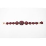 Low carat Bohemian Garnet bracelet with 9ct clasp (19g)