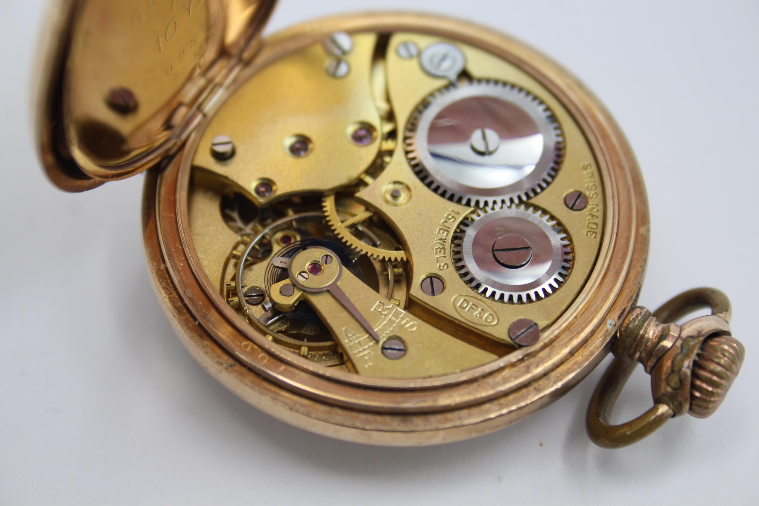 Gents Rolled Gold Open Face Pocket Watch Hand-wind WORKING - Gents Rolled Gold Open Face Pocket - Image 5 of 6