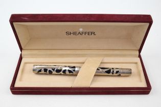 SHEAFFER Stamped .925 Sterling Silver Filigree Cased Fountain Pen w 14ct Nib 18g - Dip Tested &