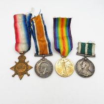 WWI Navy Long Service medal group named 198468 WT Crust A.B.R.N. HMS Lancaster on long service -