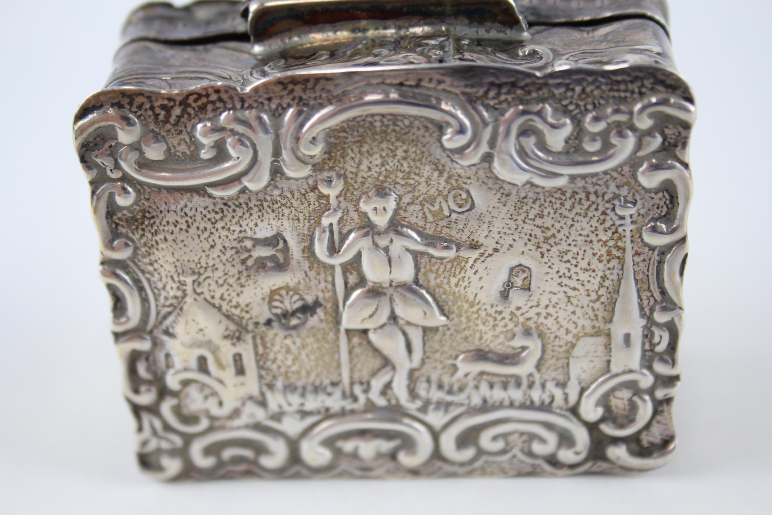 Antique Victorian 1899 London Sterling Silver Figural Snuff / Trinket Box (56g) - Maker - - Image 5 of 6