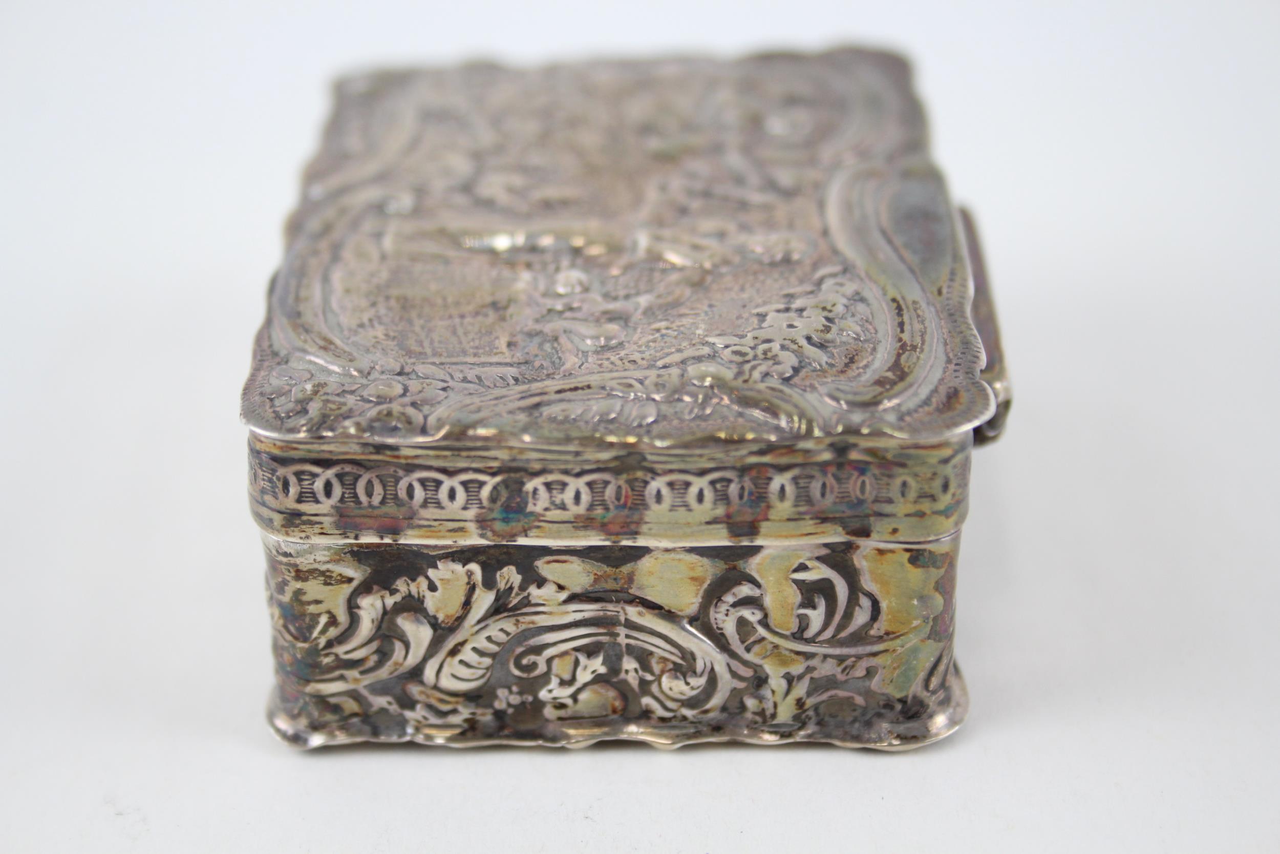 Antique Victorian 1899 London Sterling Silver Figural Snuff / Trinket Box (56g) - Maker - - Image 3 of 6