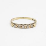 9ct gold circular cut diamond five stone ring Size M