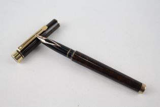 Vintage SHEAFFER Targa Brown Lacquer Fountain Pen w/ 14ct Gold Nib WRITING - Dip Tested & WRITING In