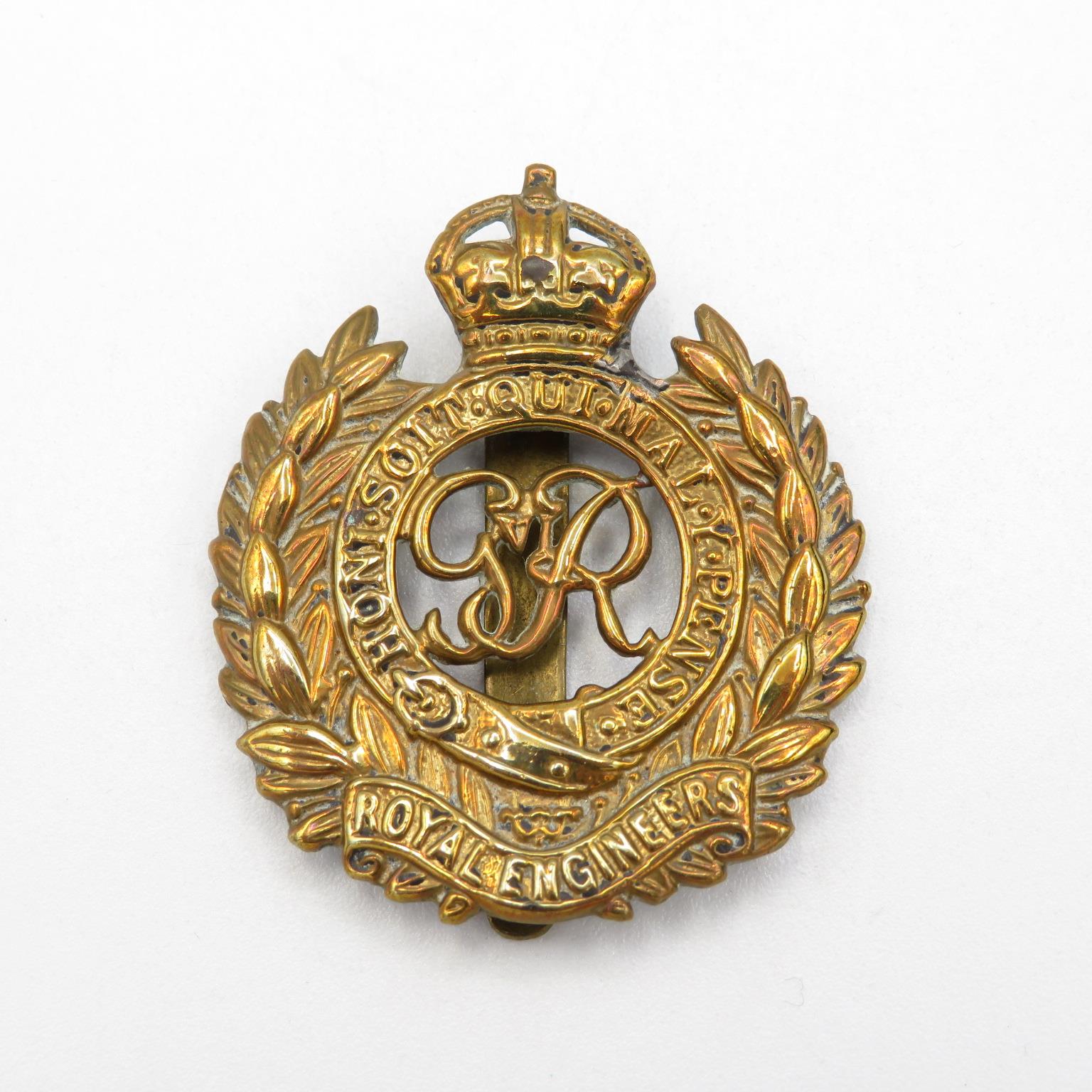 WWII mounted medal group inc. full size and miniature + Regimental tie and Royal Engineers Cap Badge - Image 12 of 14