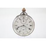 Sterling Silver Vintage Up Down Chronograph Stop Watch Hand-wind WORKING - Sterling Silver Vintage