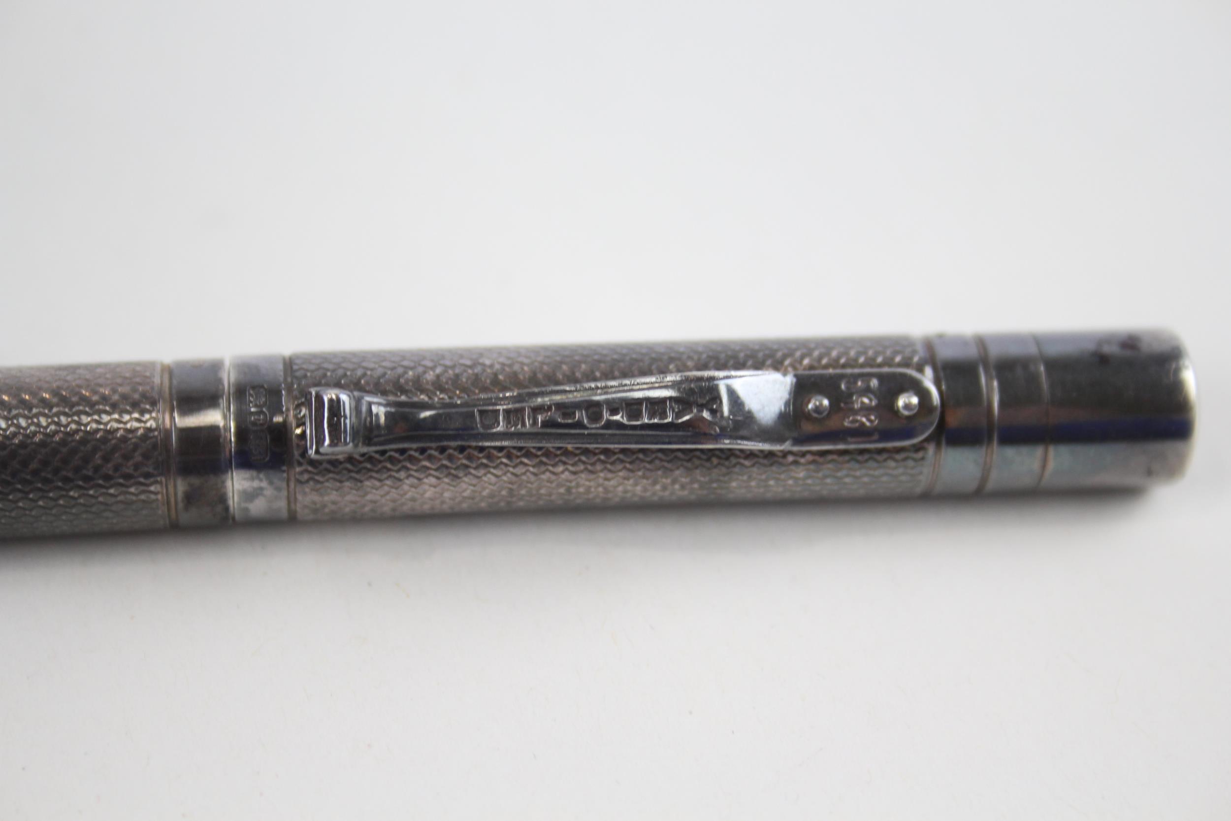 YARD O LED Hallmarked .925 Sterling Silver Fountain Pen w/ 18ct Gold Nib (31g) - w/ 18ct White - Bild 5 aus 6