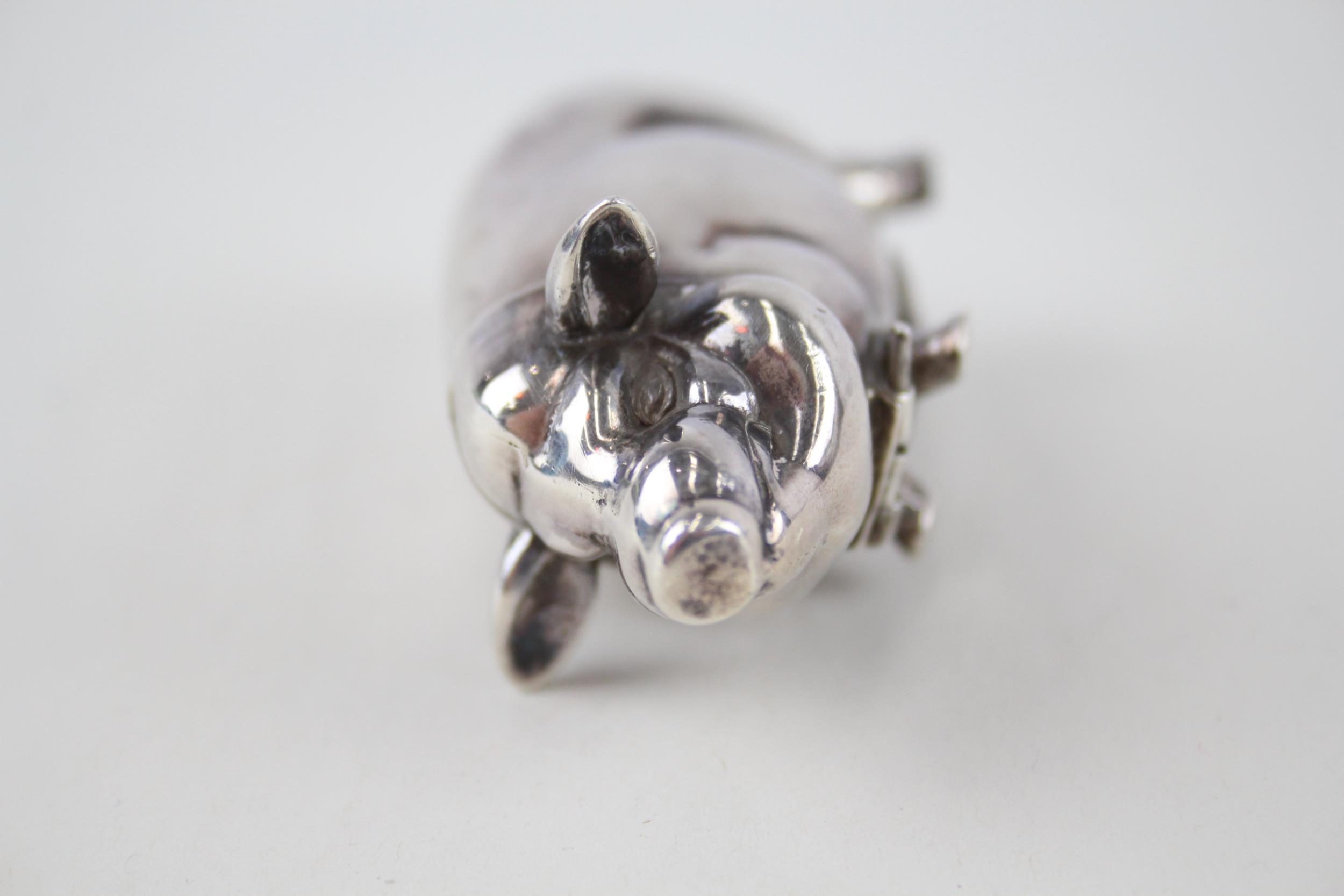 Vintage Stamped .925 Sterling Silver Novelty Pig Vesta / Match Case (44g) - Length - 7.2cm In - Image 4 of 6